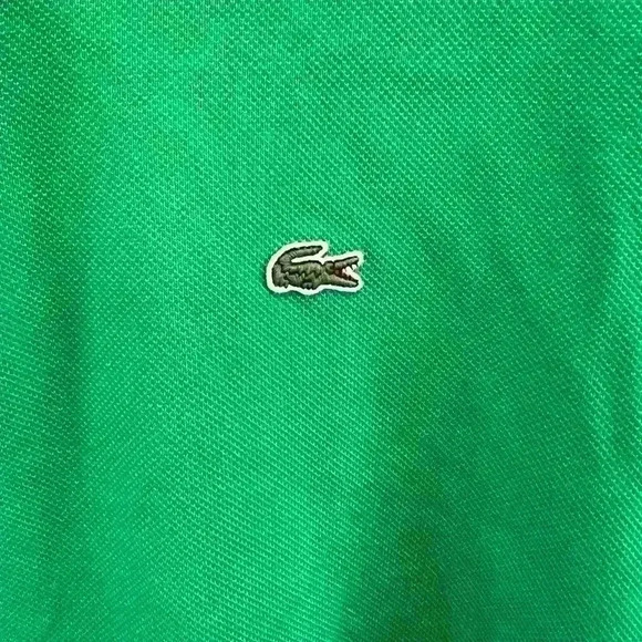 Mens Lacoste Regular Fit Green Mesh Cotton Polo Shirt  8. Kelly Green - Picture 3 of 4